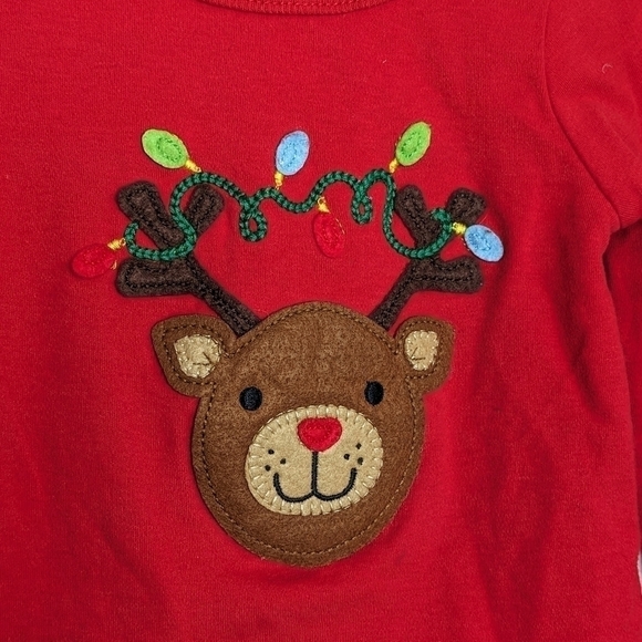Mud Pie Reindeer Christmas Light Shirt 12-18m - Picture 3 of 6